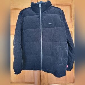 Levi Strauss & Company, Black Corduroy Puffer Jacket, Like New, Women's Large